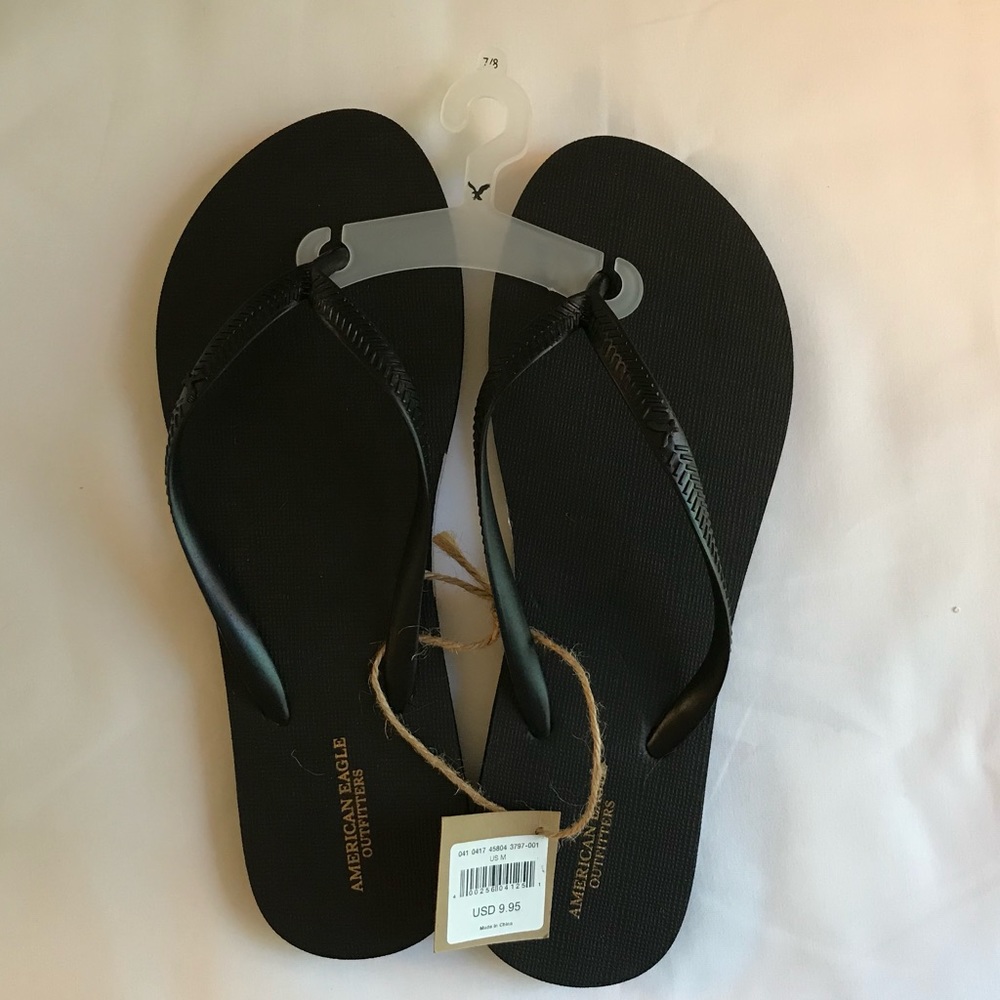 NWT Black American Eagle Rubber Flipflops